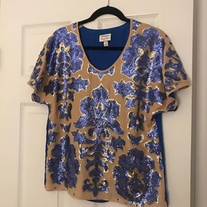 Tracy Reese for Target Blue Sequin Top